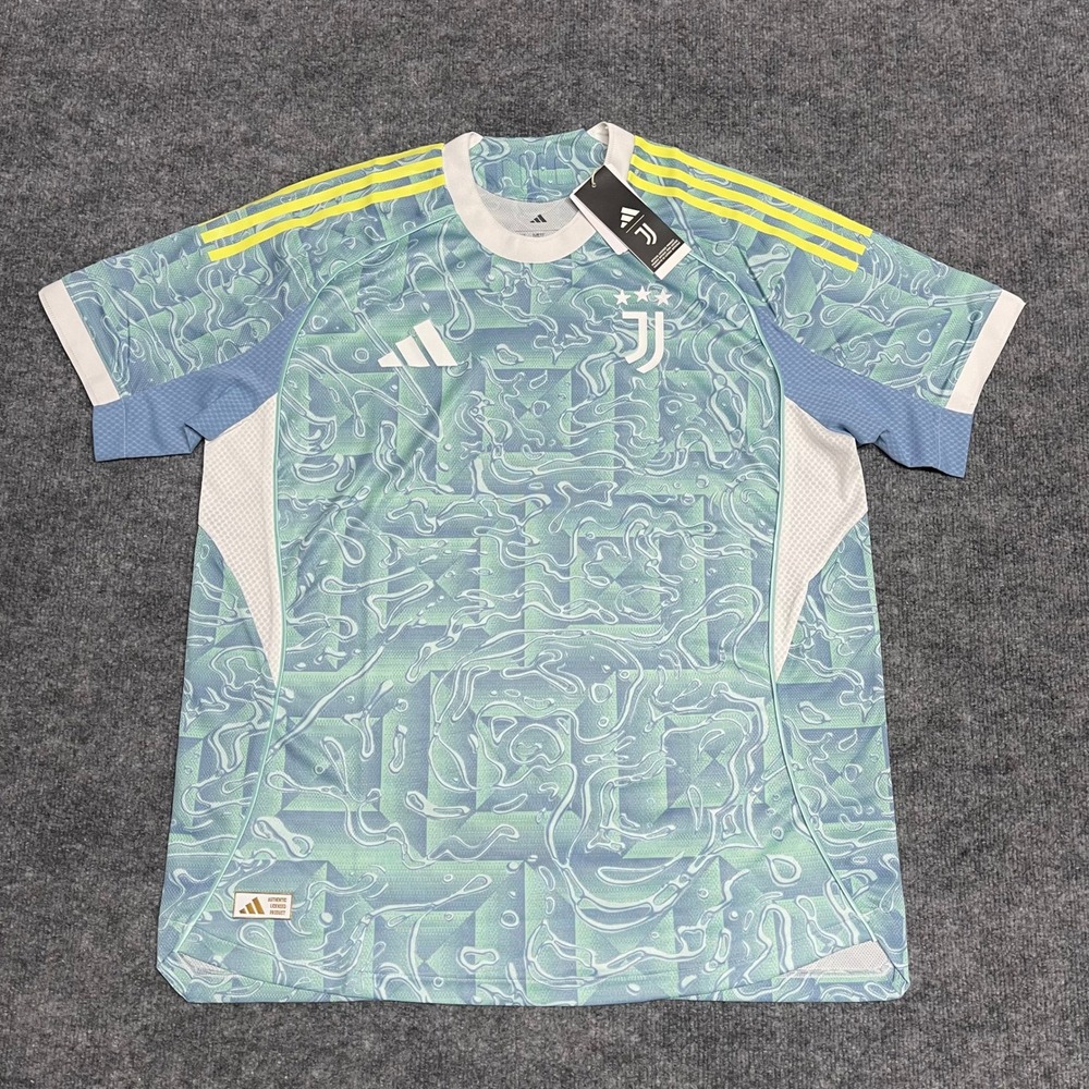 Juventus Jersey Men XL Ash Blue Adidas Authentic Away Kit Torino City Flag 25/26